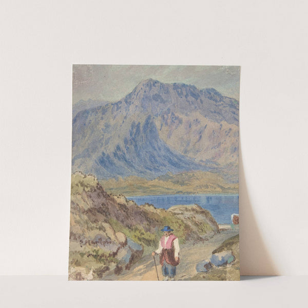 Mountainous Landscape with Hiker by John Leech
