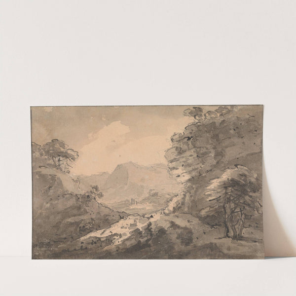 Mountainous Landscape with Rocky Crag at Right by William Gilpin