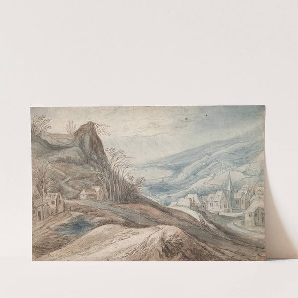 Mountainous Landscape with Village in Valley and Distant View (17th century) by Follower of Jan Brueghel the Elder