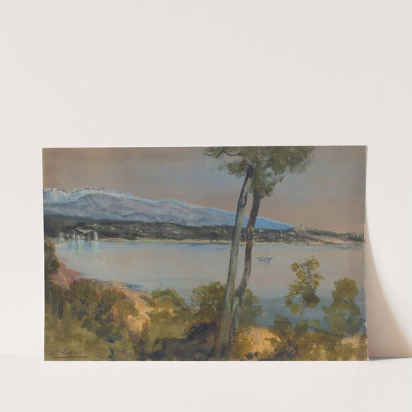 Mountains Seen beyond a Lake by Alphonse Legros