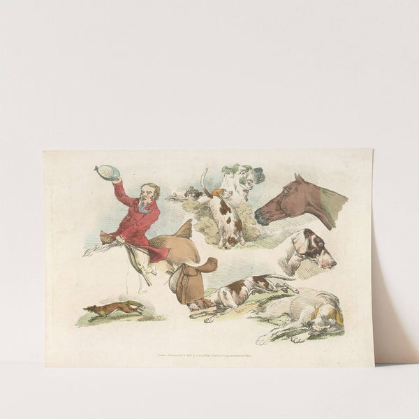 Mounted hunter, running dogs and a fox (1817-1818) by Henry Thomas Alken