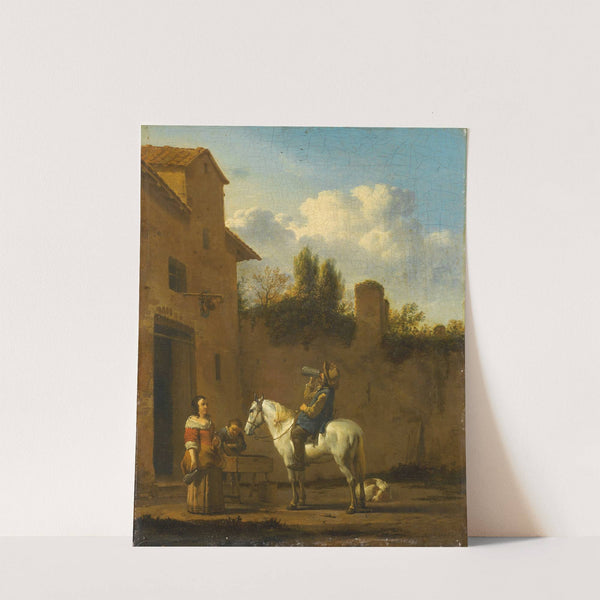 Mounted Trumpeter taking a Drink by Karel Dujardin