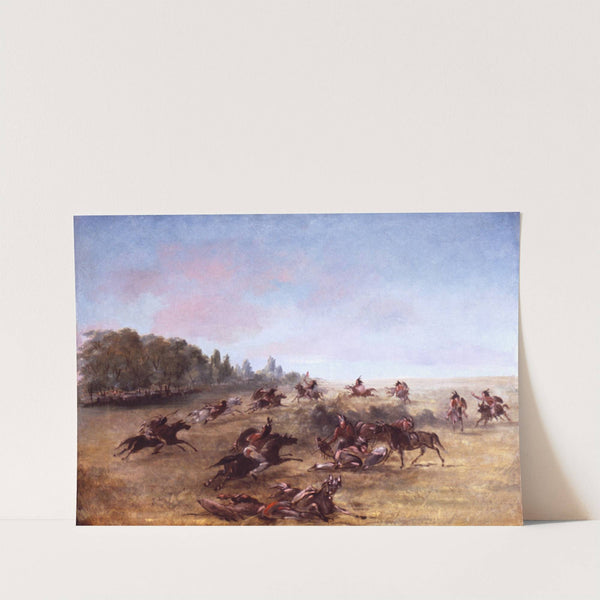 Mounted War Party Scouring A Thicket by George Catlin