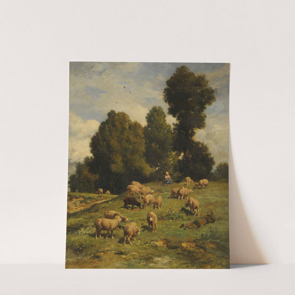Moutons au pâturage (circa 1871) by Charles Emile Jacque