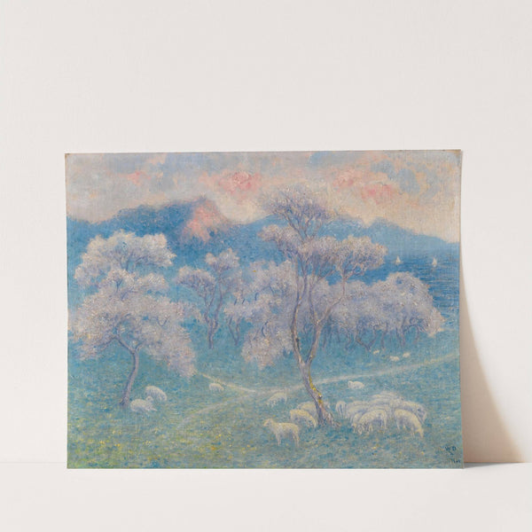 Moutons Aux Amandiers by William Degouve de Nuncques