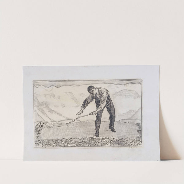Mower on the field (ca. 1909) by Ferdinand Hodler