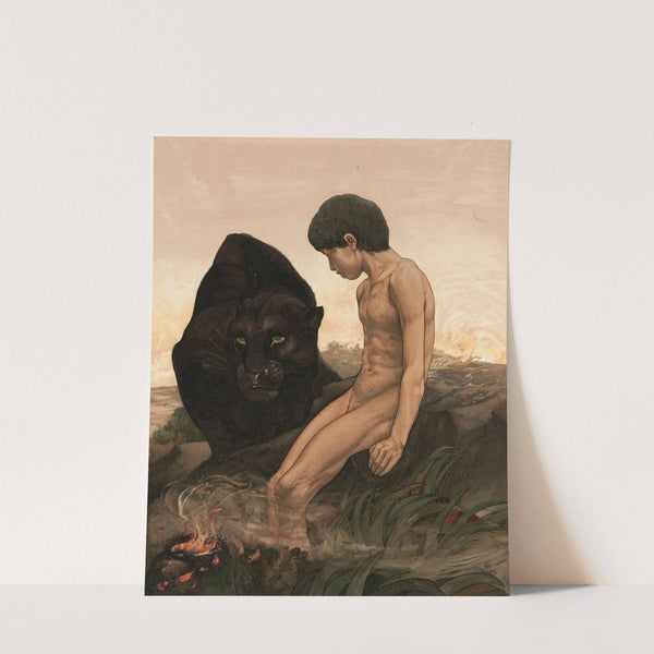 Mowgli And Bagheera by Charles Maurice Detmold