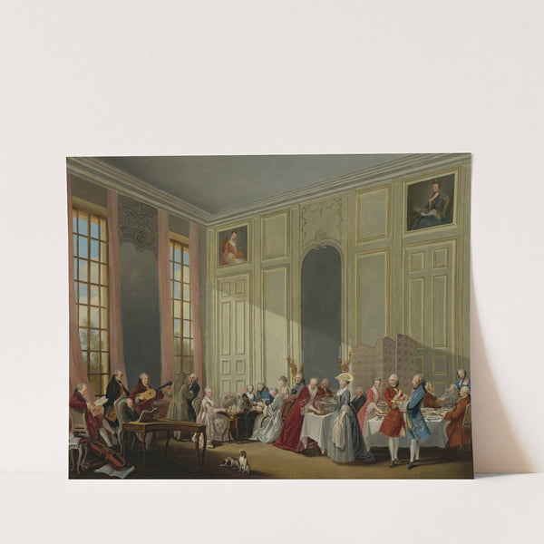 Mozart Giving A Concert In The 'salon Des Quatre-Glaces Au Palais Dutemple' In The Court Of The Prince De Conti by Michel-Barthélémy Ollivier