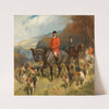 Mr and Mrs Lewis Priestman on hunters with the Braes of Derwent hunt, in a landscape by John Charlton