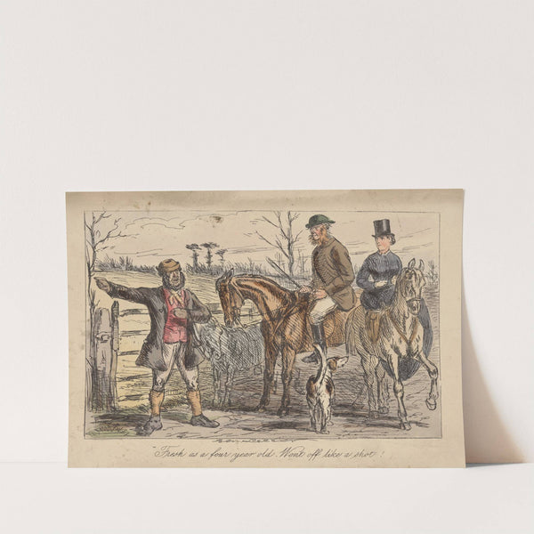 Mr. Facey Romford’s hounds; Fresh as a four year old. Went off like a shot!. (1865) by John Leech