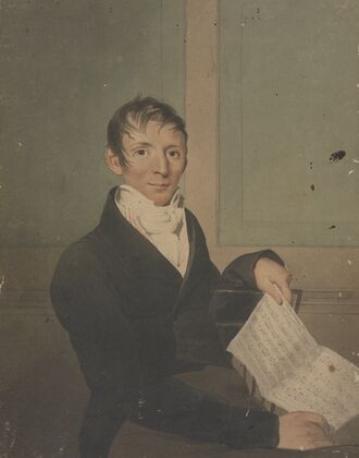 Mr. Graupner – seated and holding music