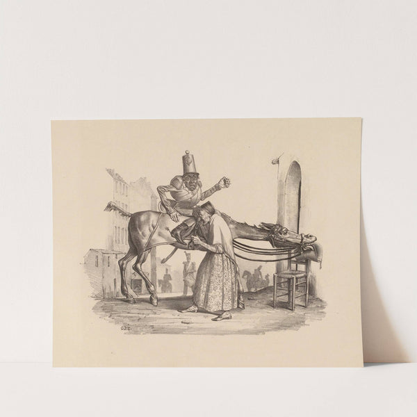 Mr. Mayeux monte à cheval by Charles-Joseph Traviès de Villers