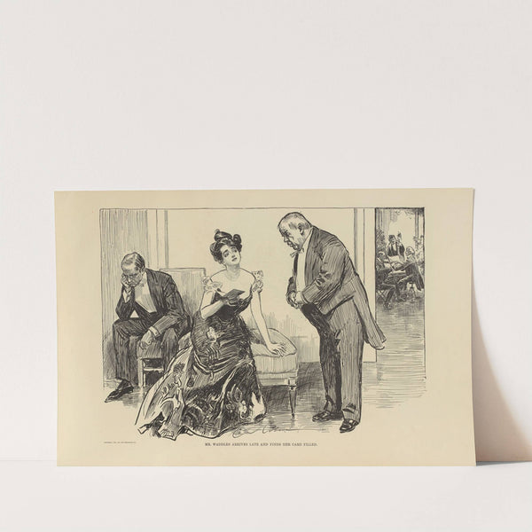 Mr. Waddles arrives late and finds her card filled (1900-1905) by Charles Dana Gibson