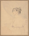 Mrs. J.R. Smith, Elizabeth Pepperell Sanger, indoors and leaning on a chair