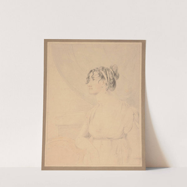 Mrs. J.R. Smith, Elizabeth Pepperell Sanger, indoors and leaning on a chair by John Rubens Smith