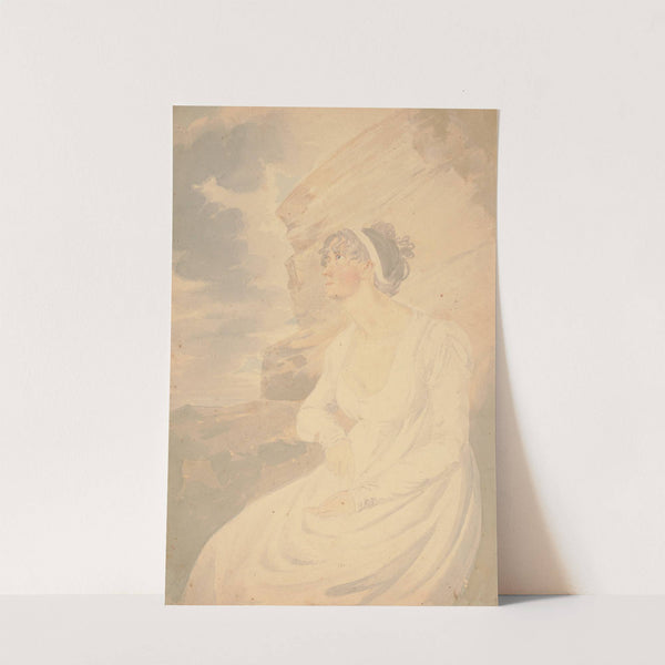 Mrs. J.R. Smith, Elizabeth Pepperell Sanger, sitting on a rock by John Rubens Smith