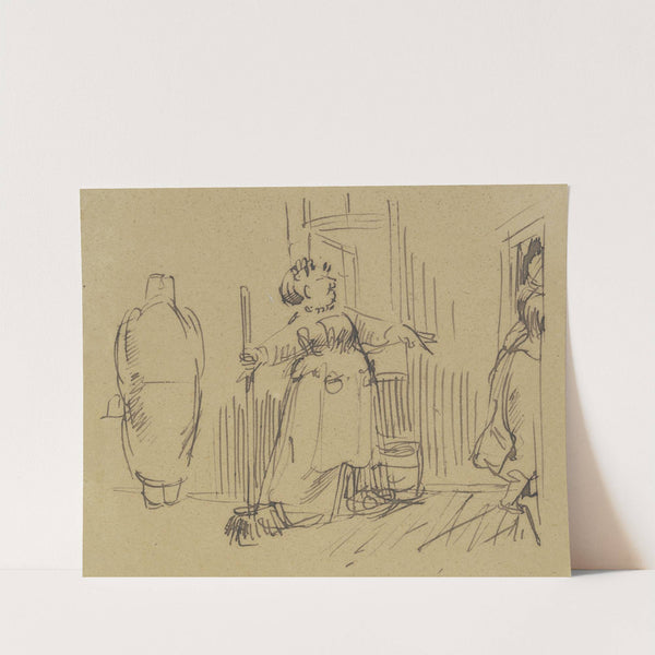 Mrs Knopp cleaning the house by Wilhelm Busch