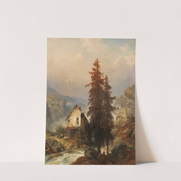 Mühle im Gebirgstal by Carl Hilgers