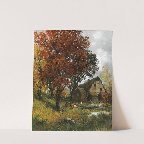 Mühle im Herbstwald by Adolf Kaufmann