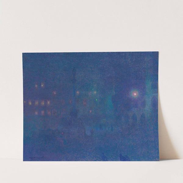 München bei Nacht (Marienplatz) by Charles Johann Palmié