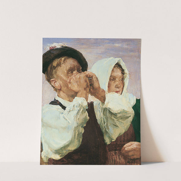 Mundharmonikaspieler (circa 1920) by Hermann Groeber