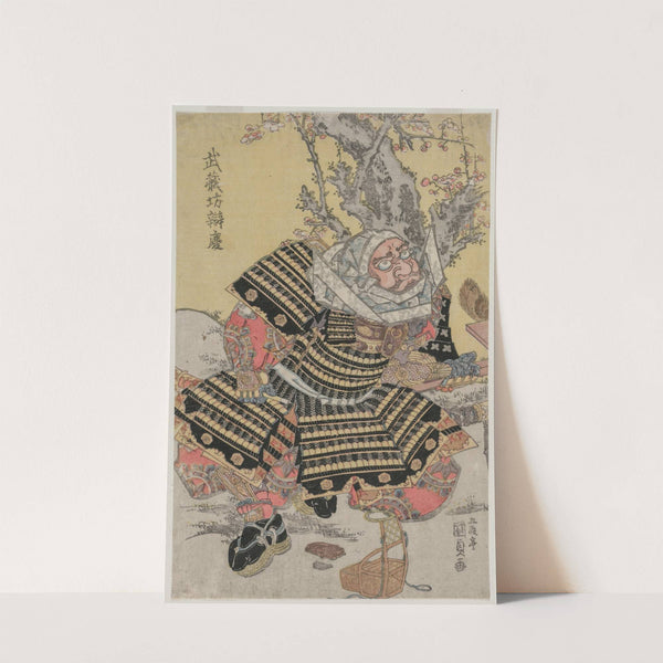 Musashibo Benkei Kneeling by a Plum Tree by Utagawa Kunisada (Toyokuni III)