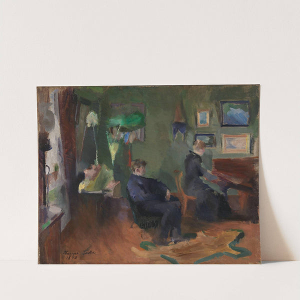 Music, Interior form Kristiania (1890) by Harriet Backer