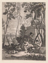 Music-making shepherds in a landscape near a sculpture (1662)