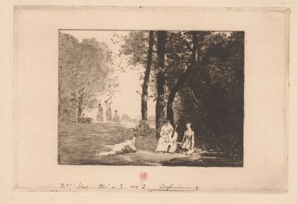 Music-making women under a tree (1856-1897)