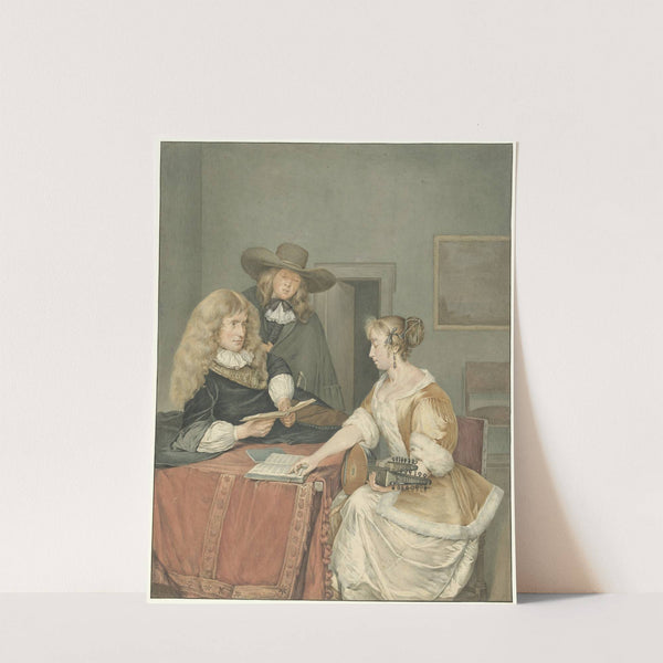 Musicerend gezelschap, after Gerard ter Borch (II) by Jacob Willemz. de Vos