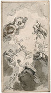 Musicerende figuren in de wolken