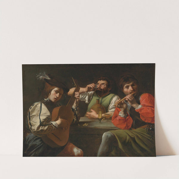 Musicians And Drinkers In An Interior by Follower of Valentin de Boulogne
