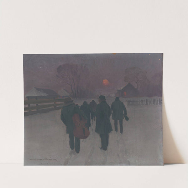 Musicians Returning in the Early Morning through Snowed Landscape by Jozef Teodor Mousson