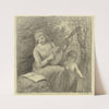 Musizierende Frau mit Amorknaben (1889) by Otto Scholderer
