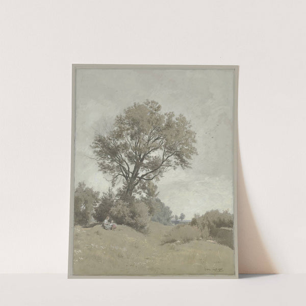 Mutter mit Kind auf einer Wiese sitzend by Philipp Röth