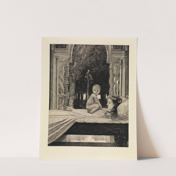 Mutter und Kind (Tote Mutter) (Vom Tode, Zweiter Theil, Opus XI, Blatt 9) (1898) by Max Klinger