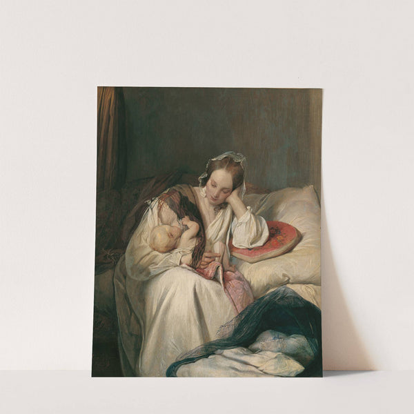 Mutterliebe (Die Gattin des Künstlers mit Kind) by Josef Danhauser