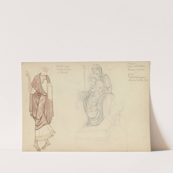 Muurschilderingen in het Baptisterium van Sint Johannes te Poitiers by Antoon Derkinderen