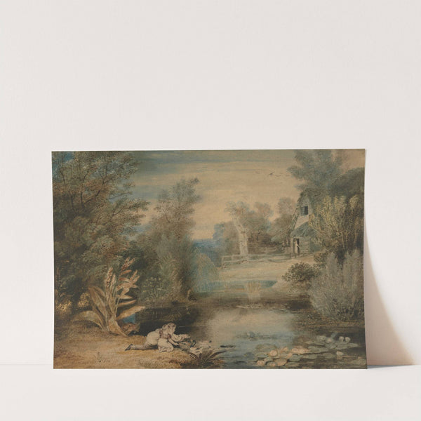 My Father Feeding Ducks, Drawn by His Father by Thomas Baxter