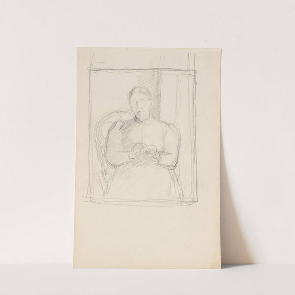 My mother knitting by Signe Scheel