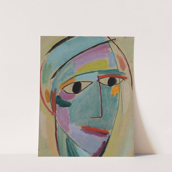 Mystical head, Three-quarter profile (1917) by Alexej von Jawlensky