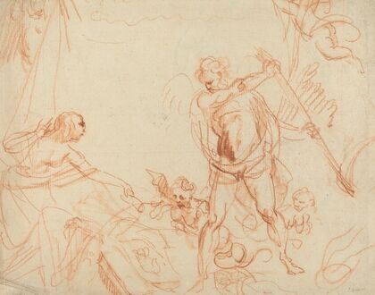 Mythological Composition with Chronos and Harpies (recto)