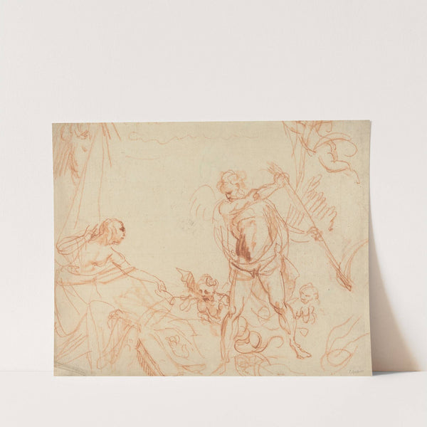 Mythological Composition with Chronos and Harpies (recto) by Giovanni Battista Cipriani