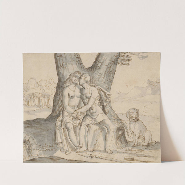 Mythologisches Liebespaar unter einem Baum by Niklaus Bock