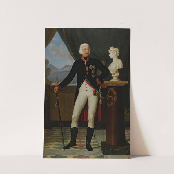 Portrait of Ferdinand I King Of The Two Sicilies With a Bust of Lucia Migliaccio, Duchess of Floridia by Jacques Berger