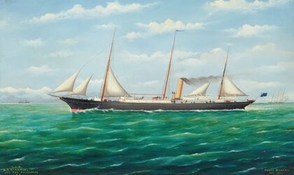 N.Z.G. S.S. Hinemoa off the Kaikouras, NZ