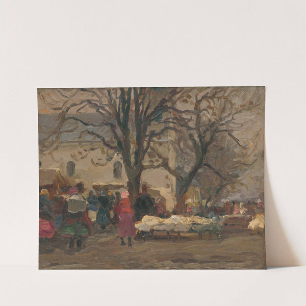 Na trhu pred kostolom by Jozef Teodor Mousson