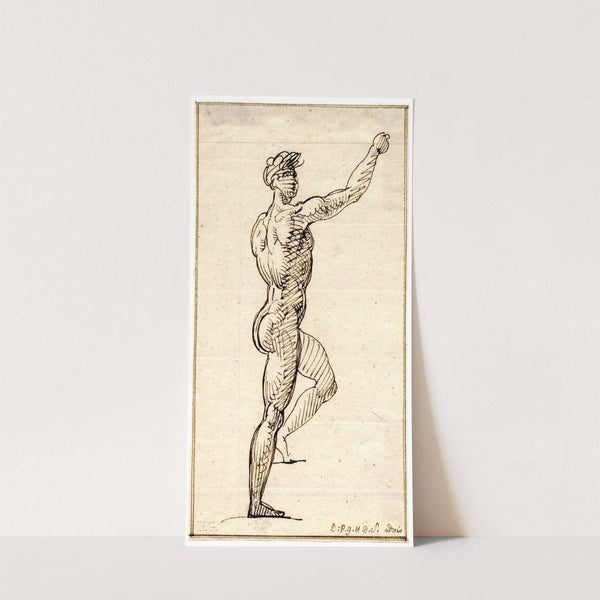 Naakt, een trap bestijgend by David Humbert de Superville