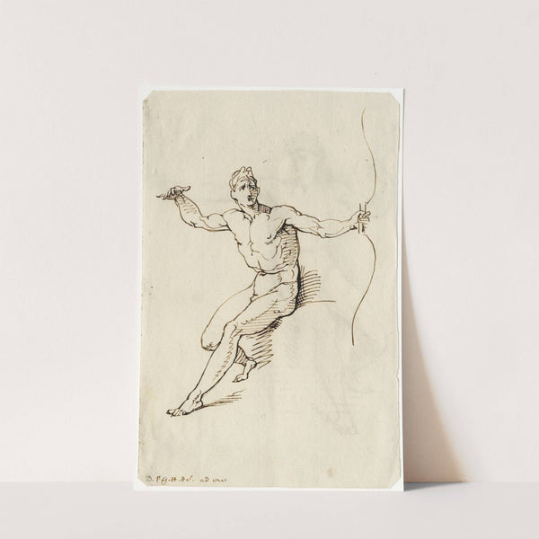 Naakte boogschutter, zittend by David Humbert de Superville