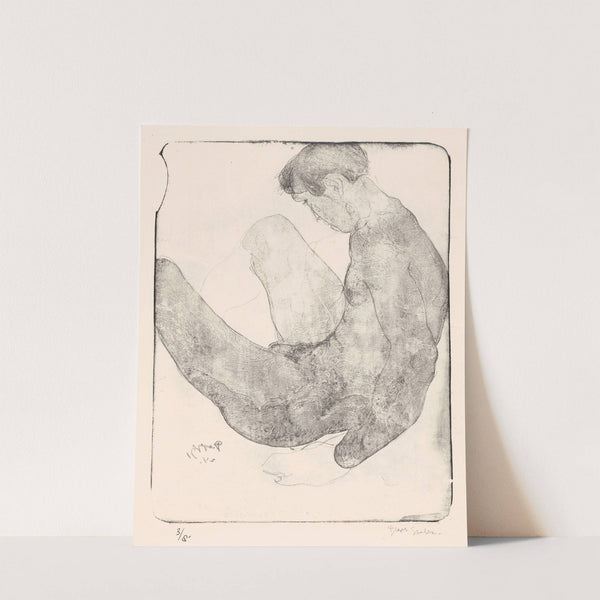 Naakte man met opgetrokken knieën by Reijer Stolk